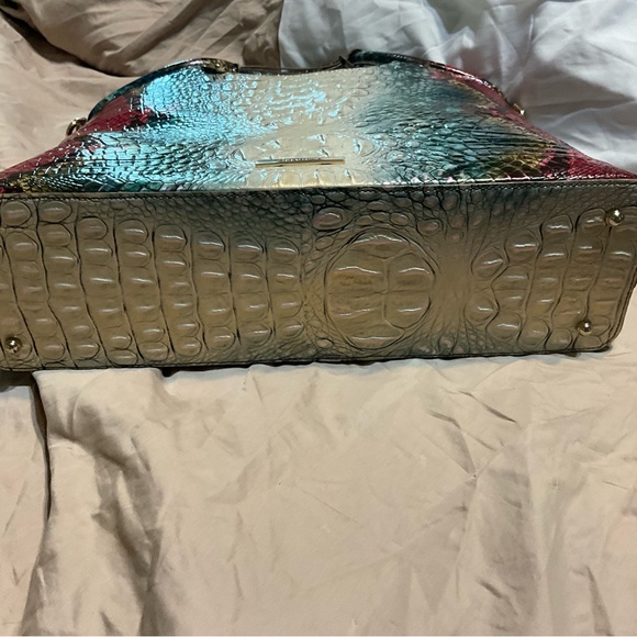 Brahmin Red and Green Crocodile-Embossed Tote - Picture 5 of 6